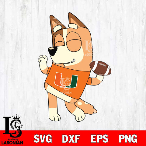 Miami Hurricanes Chilli bluey Svg Eps Dxf Png File, Digital Download, Instant Download