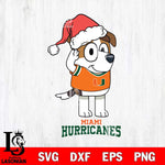 Miami Hurricanes Christmas Bluey Jack Sport Cut Files,Bluey Cricut,Christmas Svg , Bluey svg , Digital Download, dxf eps png pdf file