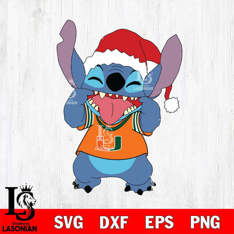 Miami Hurricanes Christmas Stitch Disney Svg Eps Dxf Png File, Digital Download, Instant Download