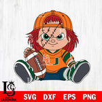 Miami Hurricanes Chucky Horror 11 Svg Eps Dxf Png File, NCAA svg, Digital Download, Instant Download