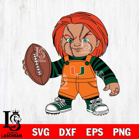 Miami Hurricanes Chucky Horror 12 Svg Eps Dxf Png File, NCAA svg, Digital Download, Instant Download