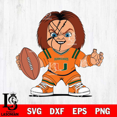 Miami Hurricanes Chucky Horror 2 Svg Eps Dxf Png File, NCAA svg, Digital Download, Instant Download