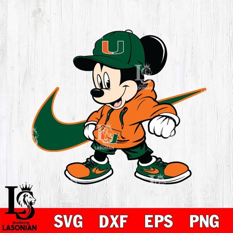 Miami Hurricanes Cool Mickey Mouse Svg Eps Dxf Png File, NCAA svg, Digital Download, Instant Download