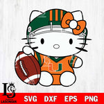 Miami Hurricanes Cute Hello Kitty Football 5 Svg Eps Dxf Png File, NCAA svg, Digital Download, Instant Download