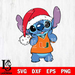 Miami Hurricanes Cute Stitch Christmas Svg Eps Dxf Png File, Digital Download, Instant Download