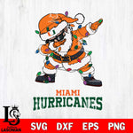 Miami Hurricanes Dabbing Santa Claus Ugly Christmas Svg dxf eps png pdf file,NCAA svg,Digital Download,Cricut file