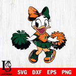 Miami Hurricanes Daisy Duck Cheerleader Svg Eps Dxf Png File, NCAA svg, Digital Download, Instant Download