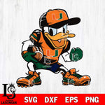 Miami Hurricanes Donal Duck Svg Eps Dxf Png File, NCAA svg, Digital Download, Instant Download