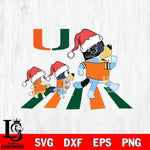 Miami Hurricanes Family Bluey Walking Christmas Svg Eps Dxf Png File, Digital Download, Instant Download