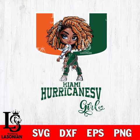 Miami Hurricanes Fan Girl Svg Eps Dxf Png File, Digital Download, Instant Download