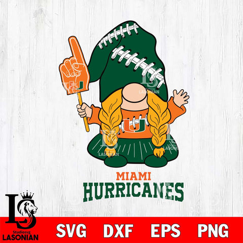 Miami Hurricanes Gnomes Fan Svg Eps Dxf Png File, Digital Download, Instant Download