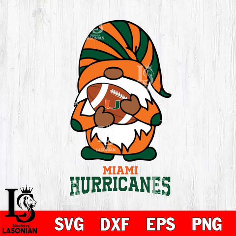 Miami Hurricanes Gnomes Football Svg Eps Dxf Png File, Digital Download, Instant Download