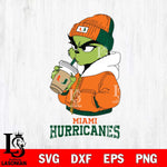 Miami Hurricanes Grinch Bougie Christmas Cut Files Cricut, Svg Dxf Eps Png file, Digital download , Silhouette