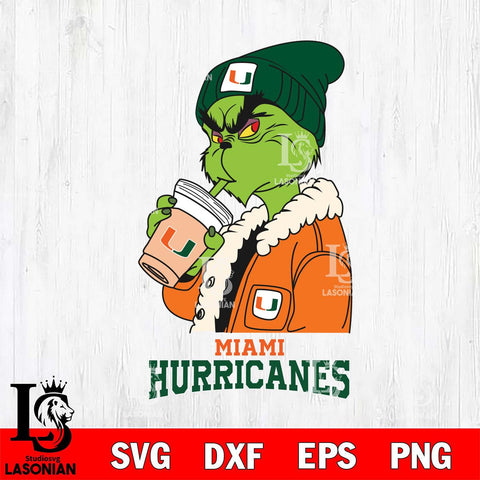 Miami Hurricanes Grinch Bougie Football Svg Eps Dxf Png File, Digital Download, Instant Download