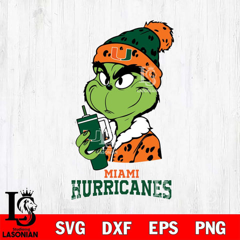 Miami Hurricanes Grinch Bougie Leopard Svg Eps Dxf Png File, Digital Download, Instant Download