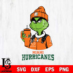 Miami Hurricanes Grinch Football Christmas Cut Files Cricut, Svg Dxf Eps Png file, Digital download , Silhouette