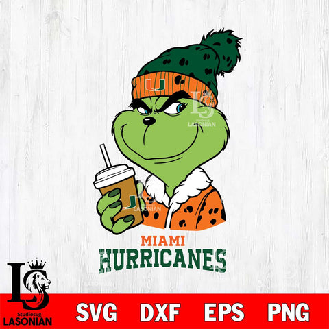 Miami Hurricanes Grinch hat Svg Eps Dxf Png File, Digital Download, Instant Download