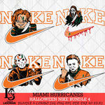 Miami Hurricanes Halloween Nike NCAA Bundle 4 Svg Eps Dxf Png File, Digital Download, Instant Download