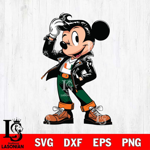 Miami Hurricanes Handsome Mickey Mouse Svg Eps Dxf Png File, Digital Download, Instant Download