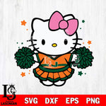 Miami Hurricanes Hello Kitty Cheerleader 10 Svg Eps Dxf Png File, Digital Download, Instant Download