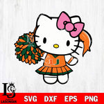 Miami Hurricanes Hello Kitty Cheerleader 12 Svg Eps Dxf Png File, Digital Download, Instant Download