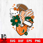 Miami Hurricanes Hello Kitty NCAA 2 Svg Eps Dxf Png File, Digital Download, Instant Download