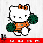 Miami Hurricanes Hello Kitty sport 4 Svg Eps Dxf Png File, NCAA svg, Digital Download, Instant Download