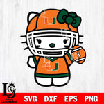 Miami Hurricanes Hello Kitty sport 6 Svg Eps Dxf Png File, NCAA svg, Digital Download, Instant Download