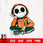 Miami Hurricanes Jack Skellington halloween Svg Eps Dxf Png File, NCAA svg, Digital Download, Instant Download