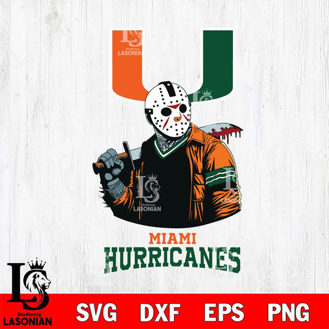 Miami Hurricanes Jason Voorhees 10 Svg Eps Dxf Png File, Digital Download