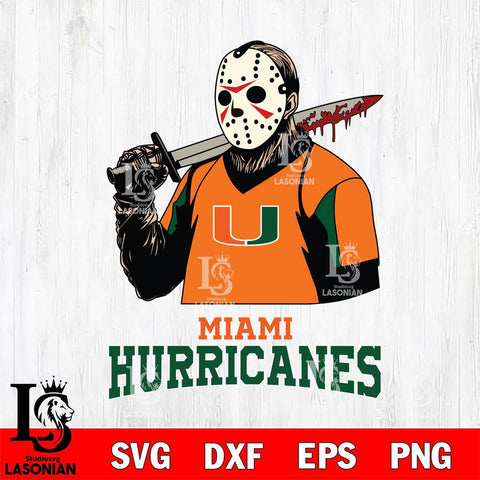 Miami Hurricanes Jason Voorhees 11 Svg Eps Dxf Png File, Digital Download