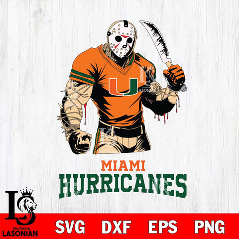 Miami Hurricanes Jason Voorhees Svg Eps Dxf Png File, Digital Download