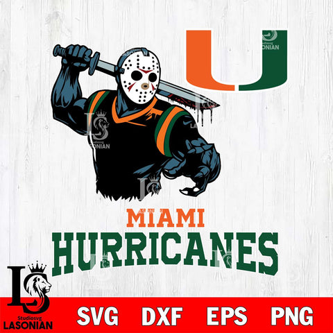 Miami Hurricanes Jason Voorhees 5 Svg Eps Dxf Png File, Digital Download