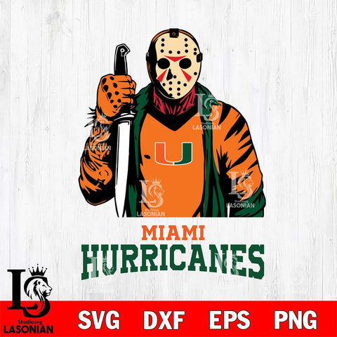 Miami Hurricanes Jason Voorhees 6 Svg Eps Dxf Png File, Digital Download