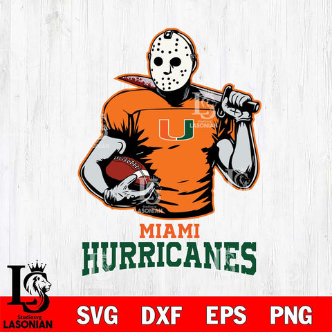 Miami Hurricanes Jason Voorhees 9 Svg Eps Dxf Png File, Digital Download