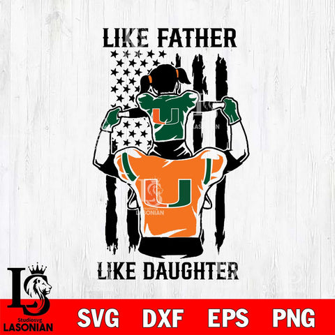Miami Hurricanes Like Father Like Daughter Svg Eps Dxf Png File, Digital Download, Instant Download