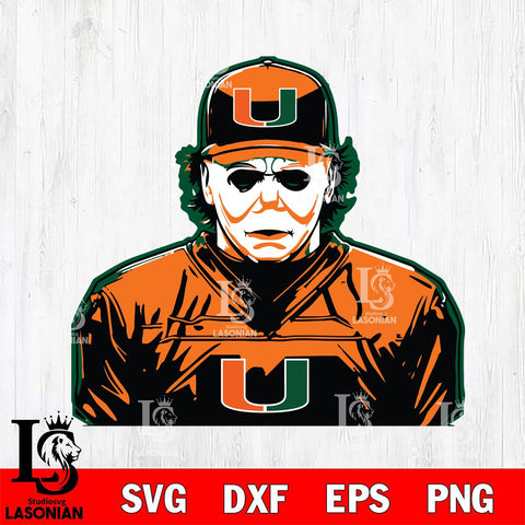 Miami Hurricanes Michael Myers Horror Halloween Svg Eps Dxf Png File, NCAA svg, Digital Download, Instant Download