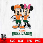 Miami Hurricanes Mickey Minnie Mouse Helmet Svg Eps Dxf Png File, NCAA svg , File Cut , Digital Download , Instant Download, Cut Svg Files