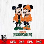 Miami Hurricanes Mickey Minnie Mouse Rugby Svg Eps Dxf Png File, NCAA svg , File Cut , Digital Download , Instant Download, Cut Svg Files