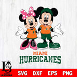 Miami Hurricanes Mickey Minnie Mouse Sport Svg Eps Dxf Png File, NCAA svg , File Cut , Digital Download , Instant Download, Cut Svg Files