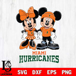 Miami Hurricanes Mickey Minnie Rugby ball Svg Eps Dxf Png File, NCAA svg , File Cut , Digital Download , Instant Download, Cut Svg Files