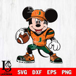 Miami Hurricanes Mickey Mouse Svg Eps Dxf Png File, NCAA svg, Digital Download, Instant Download