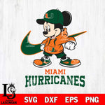 Miami Hurricanes Mickey Mouse NIKE, Svg Eps Dxf Png File, Digital Download