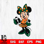 Miami Hurricanes Minnie Mouse Svg Eps Dxf Png File, NCAA svg, Digital Download, Instant Download