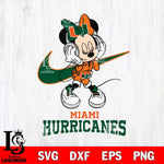 Miami Hurricanes Minnie Mouse Dancing NIKE, Svg Eps Dxf Png File, Digital Download