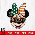 Miami Hurricanes Minnie Mouse Love Svg Eps Dxf Png File, NCAA svg, Digital Download, Instant Download