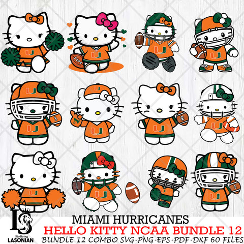 Miami Hurricanes NCAA Bundle 12 Svg Eps Dxf Png File, NCAA svg, Digital Download, Instant Download