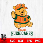 Miami Hurricanes Pooh Bear Disney, Svg Eps Dxf Png File, Digital Download