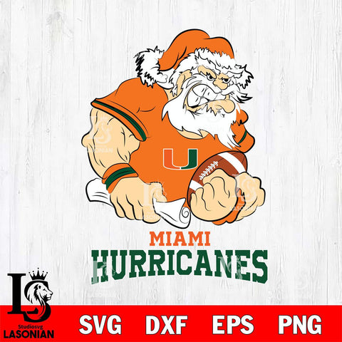 Miami Hurricanes Santa Claus Angry Svg dxf eps png pdf file,NCAA svg,Digital Download,Cricut file