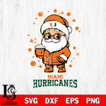 Miami Hurricanes Santa Claus Coffe Svg dxf eps png pdf file,NCAA svg,Digital Download,Cricut file